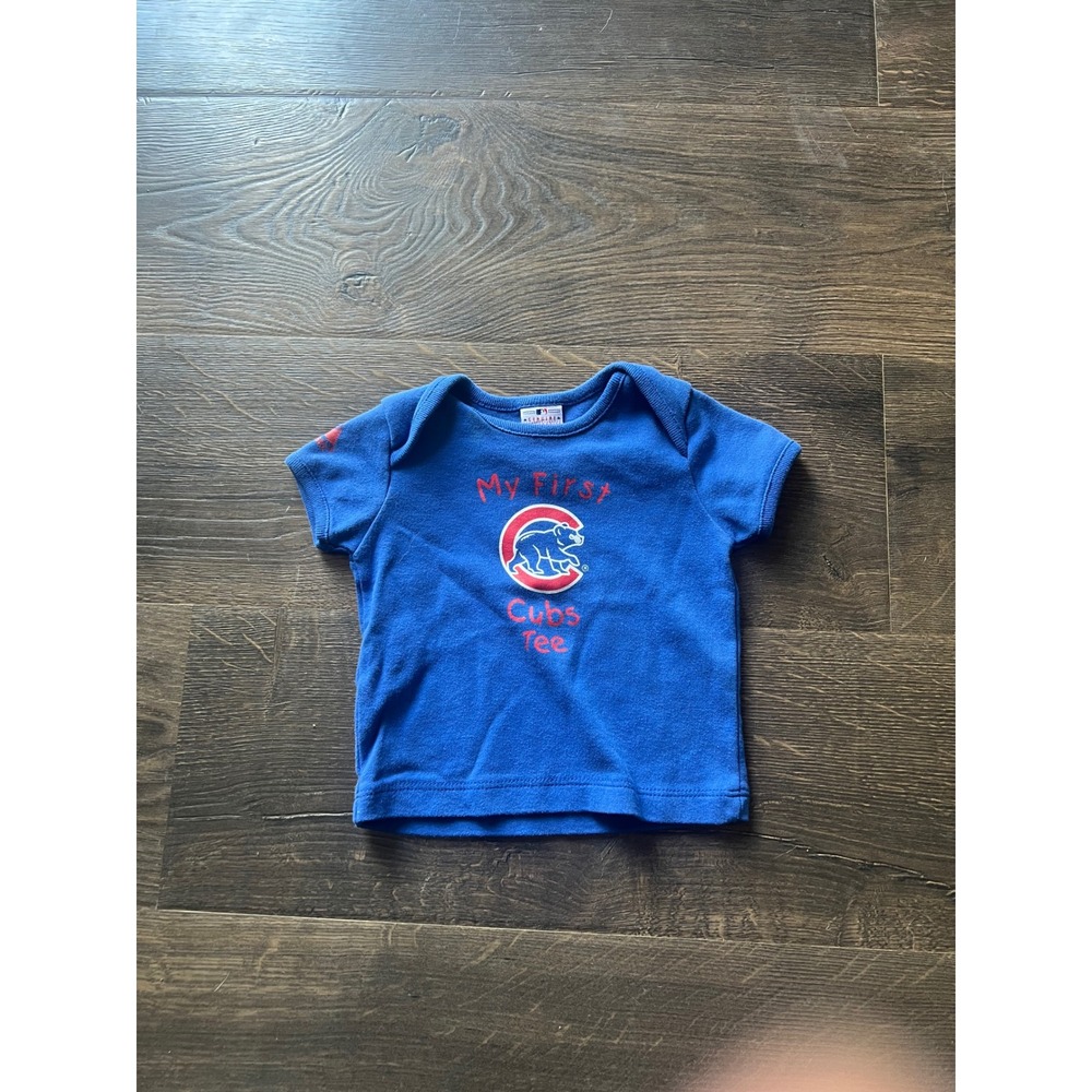 Majestic Chicago Cubs MLB My First Cubs Tee Baby Blue T-Shirt‎ 6/9 Months